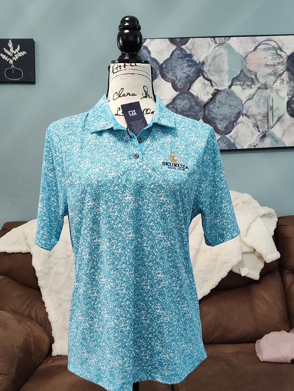 Cutter & Buck Turquoise Speckled Polo Shirt - Women